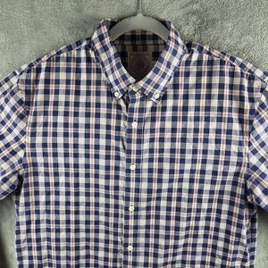 J. Press Trunk Club Exclusive Blue White Red Plaid Button Up Shirt Mens XL